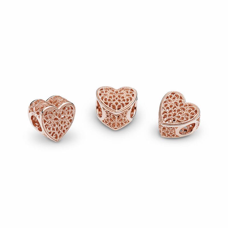 Pandora Filigree & Beaded Heart Charm Egypt PY3956821